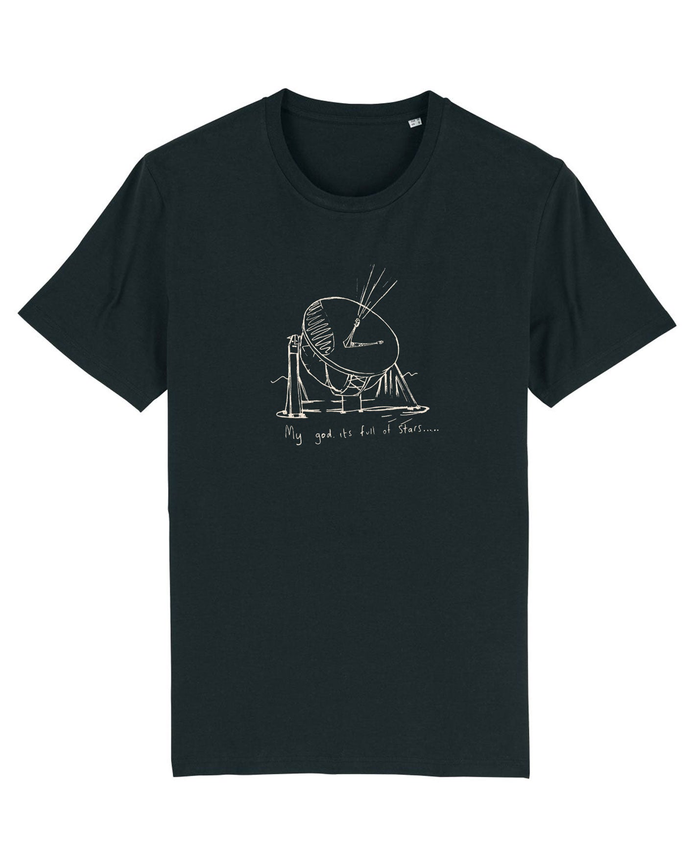 STARS T SHIRT BLACK VINTAGE WHITE