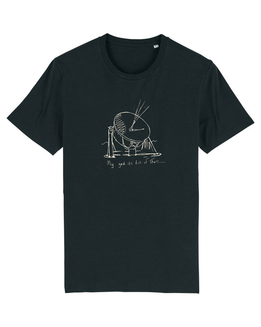 STARS T SHIRT BLACK VINTAGE WHITE