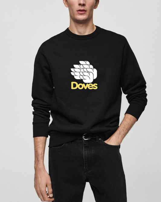 SWEDISH DOVES CREW NECK SWEATER BLACK