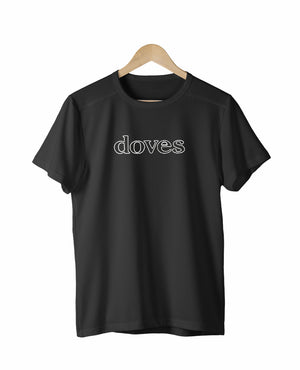 Open image in slideshow, VINTAGE DOVES OUTLINE LOGO T SHIRT BLACK
